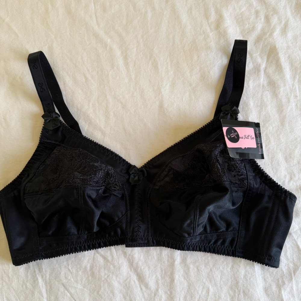 Black Lace Panel Bra